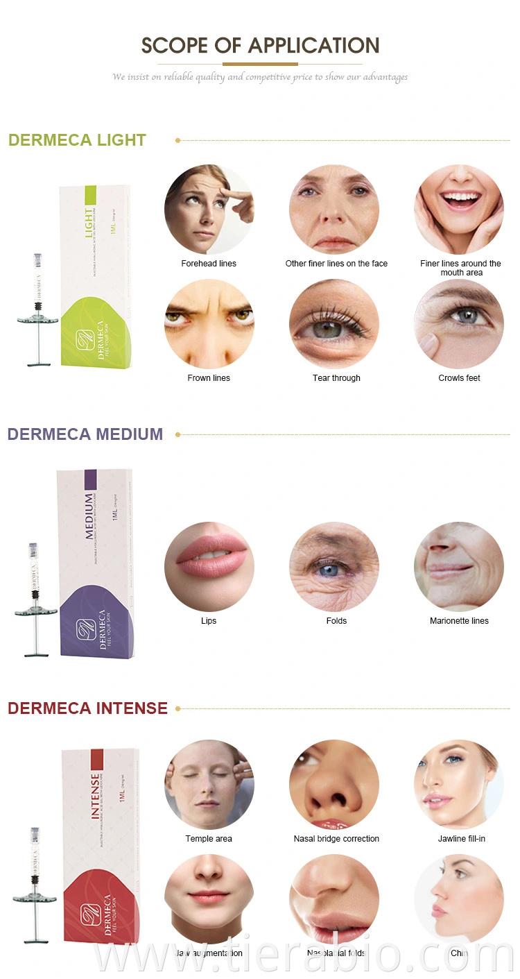 CE Approved Hyaluronic Acid Injection Dermal Filler Injectable 2ml Filler for Lip Face Injection 1ml 2ml